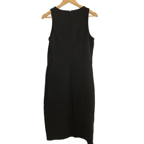 Slate & Willow Colorblock Dress Sleeveless Cutout Hem Sheath Black White Tan L - Picture 7 of 12